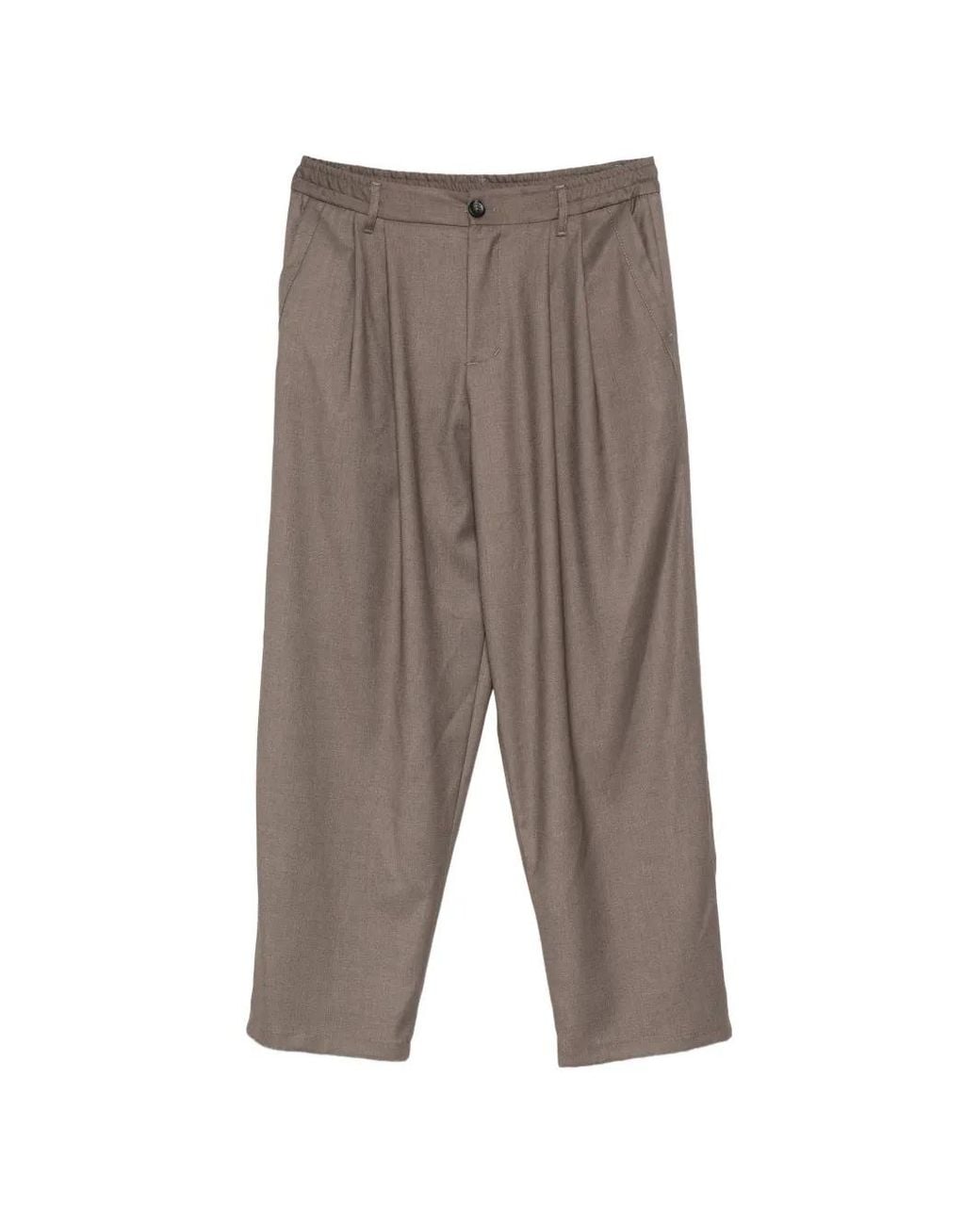 Imperial Gray Pleated-Waistband Trousers for men