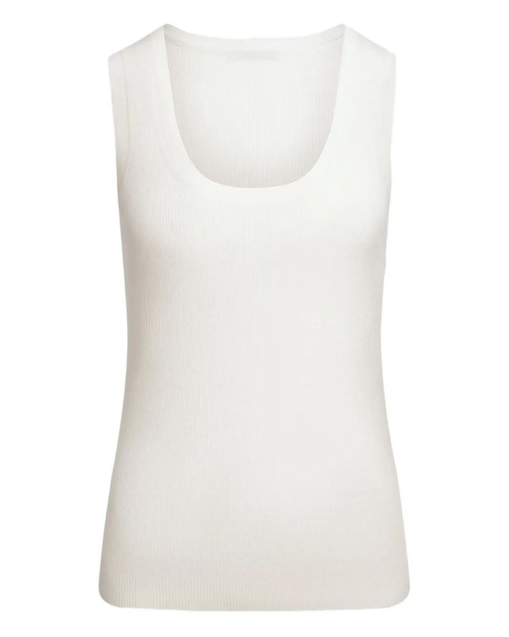 12 STOREEZ White Ribbed Tank Top