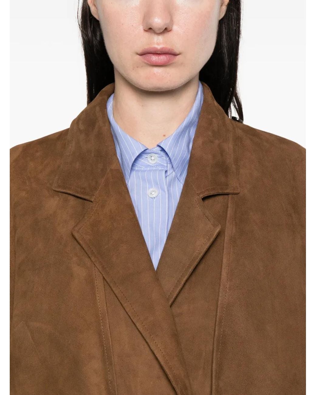 The Row Brown Serenis Panelled-split Coat