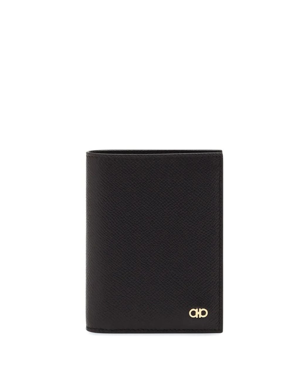 Ferragamo Black Gancini Compact Wallet for men
