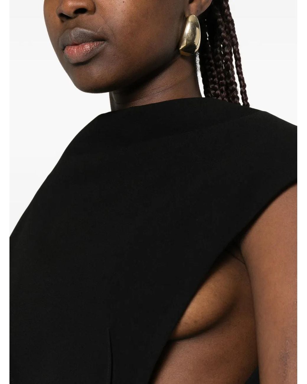 Jil Sander Black Cap-Sleeves Maxi Dress