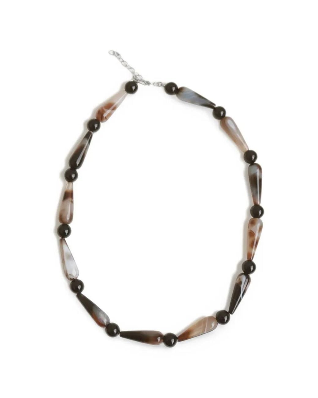COMPLETEDWORKS Metallic The Depths Of Time Agate Necklace