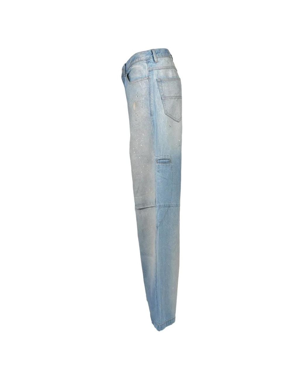 BREATH Blue Glitter-Coated Distressed Jeans for men