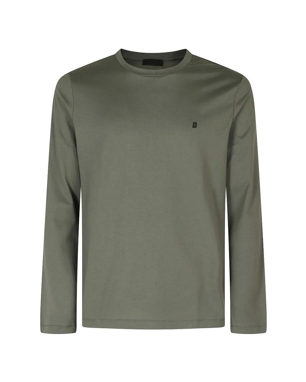 Dondup Green Logo-Patch Long-Sleeve T-Shirt for men