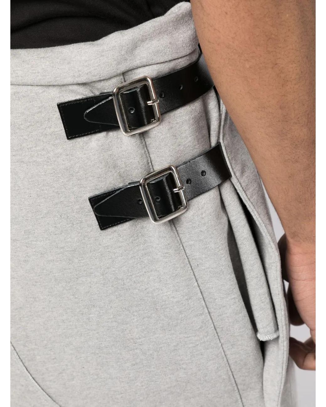 JORDANLUCA Gray Logo-Patch Cotton Track Shorts for men