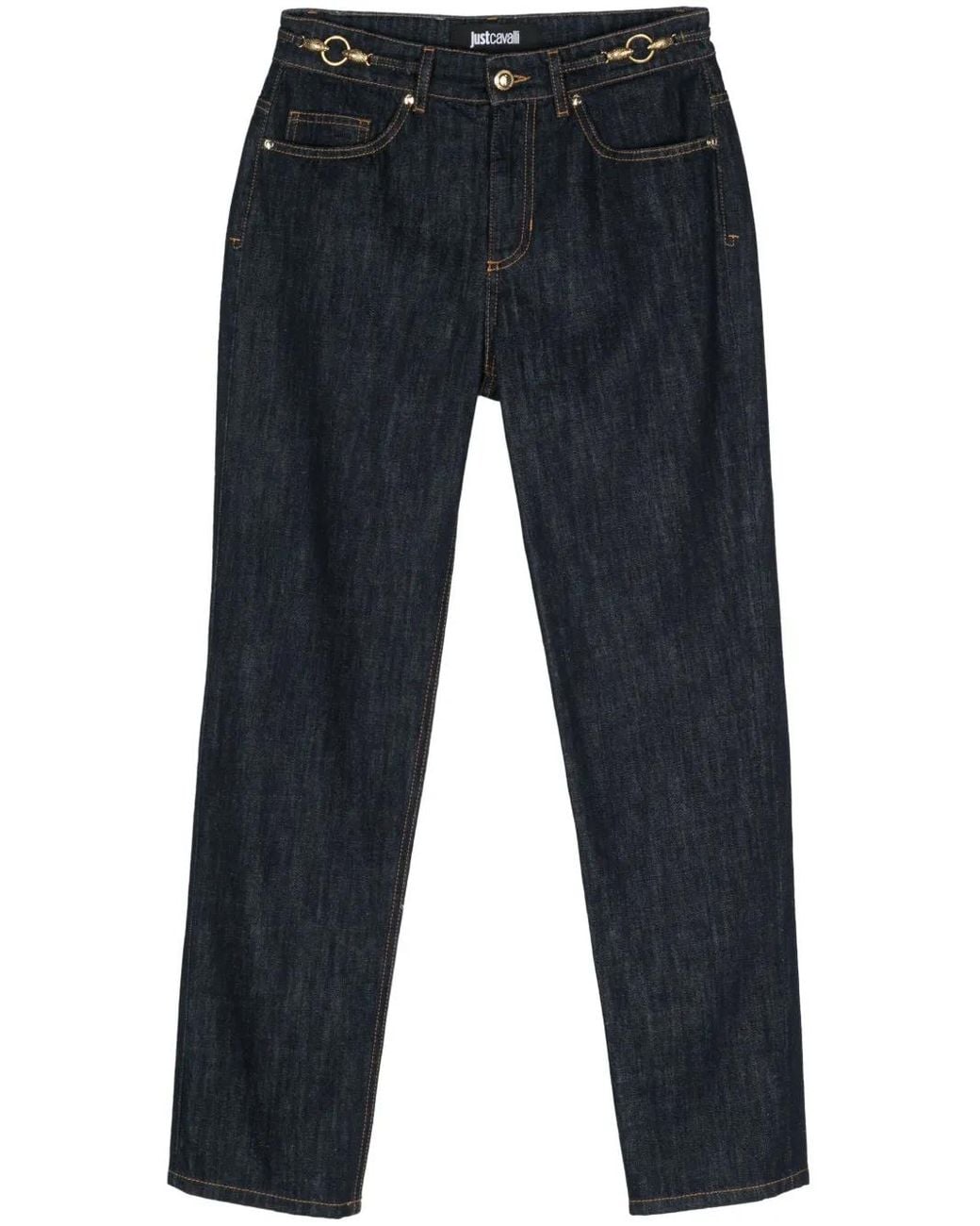 Just Cavalli Blue Cotton Denim Straight-Leg Jeans