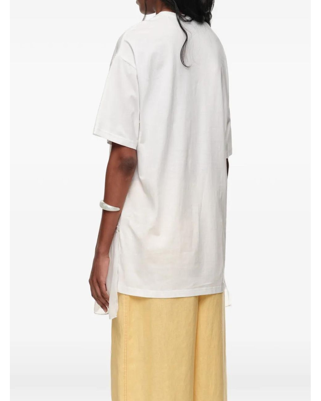 Bimba Y Lola White Ivory Fluid Layer T-Shirt Top