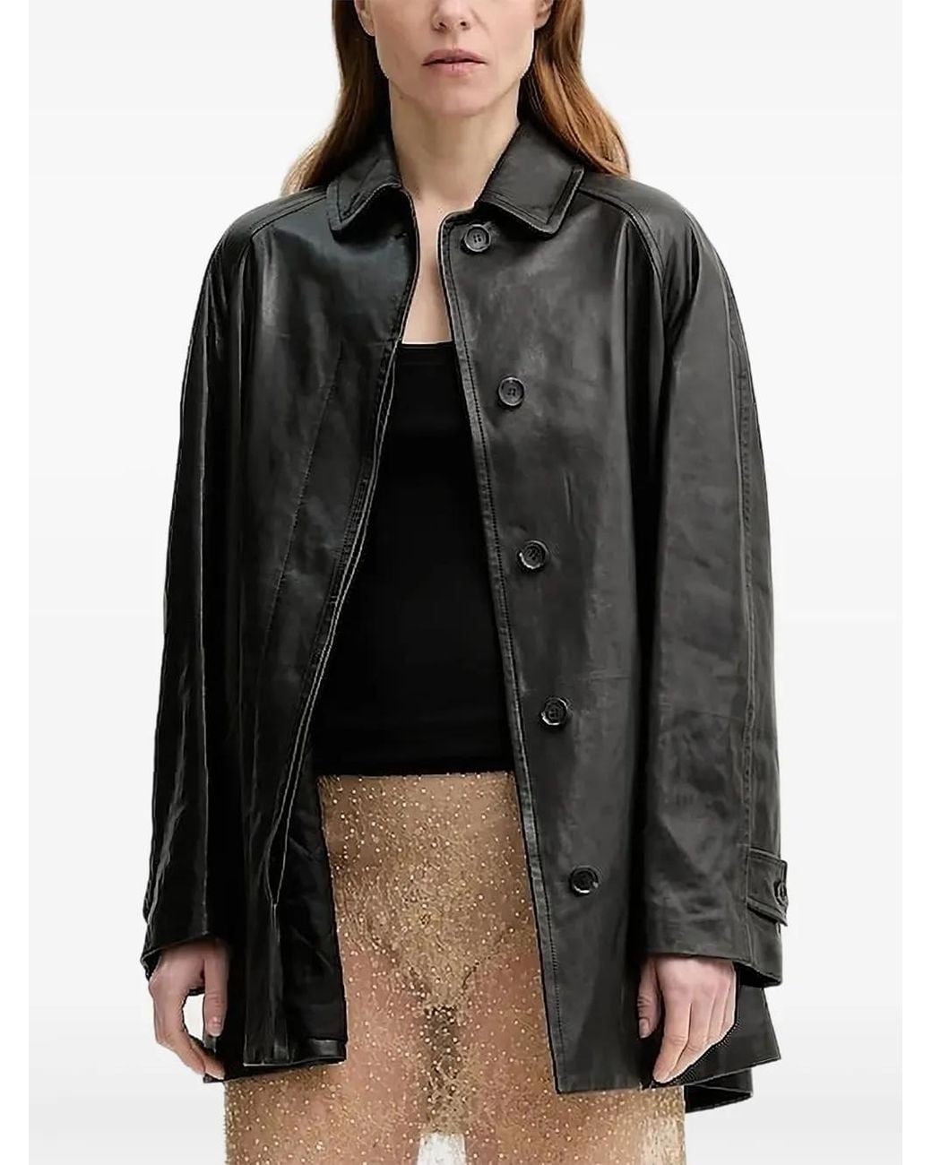 Bally Black Buttoned Leather Jacket