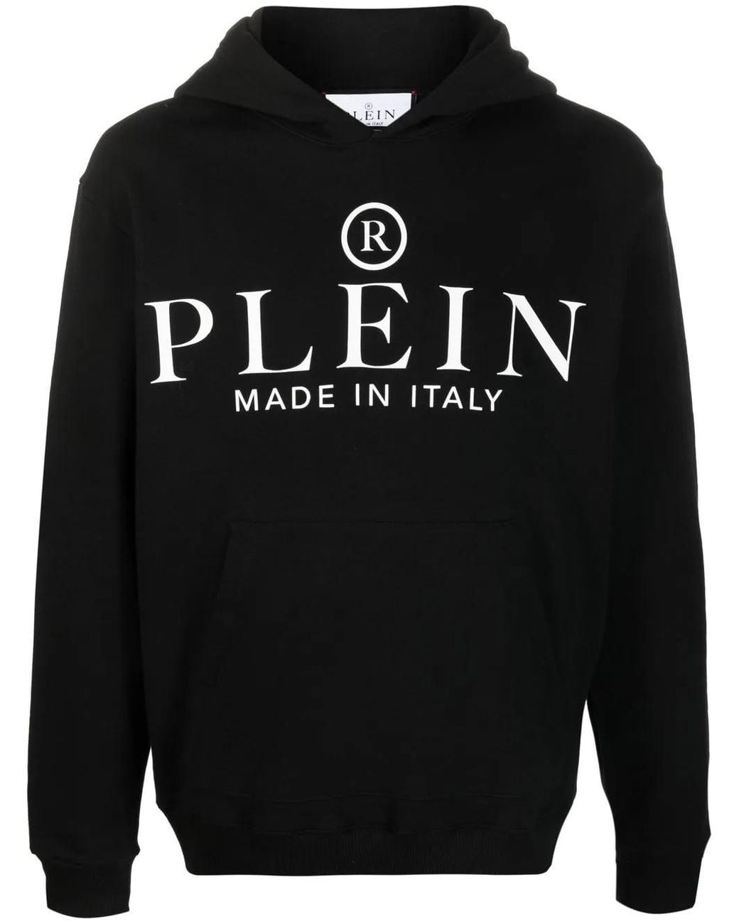 Philipp Plein Black Logo-Print Hoodie for men
