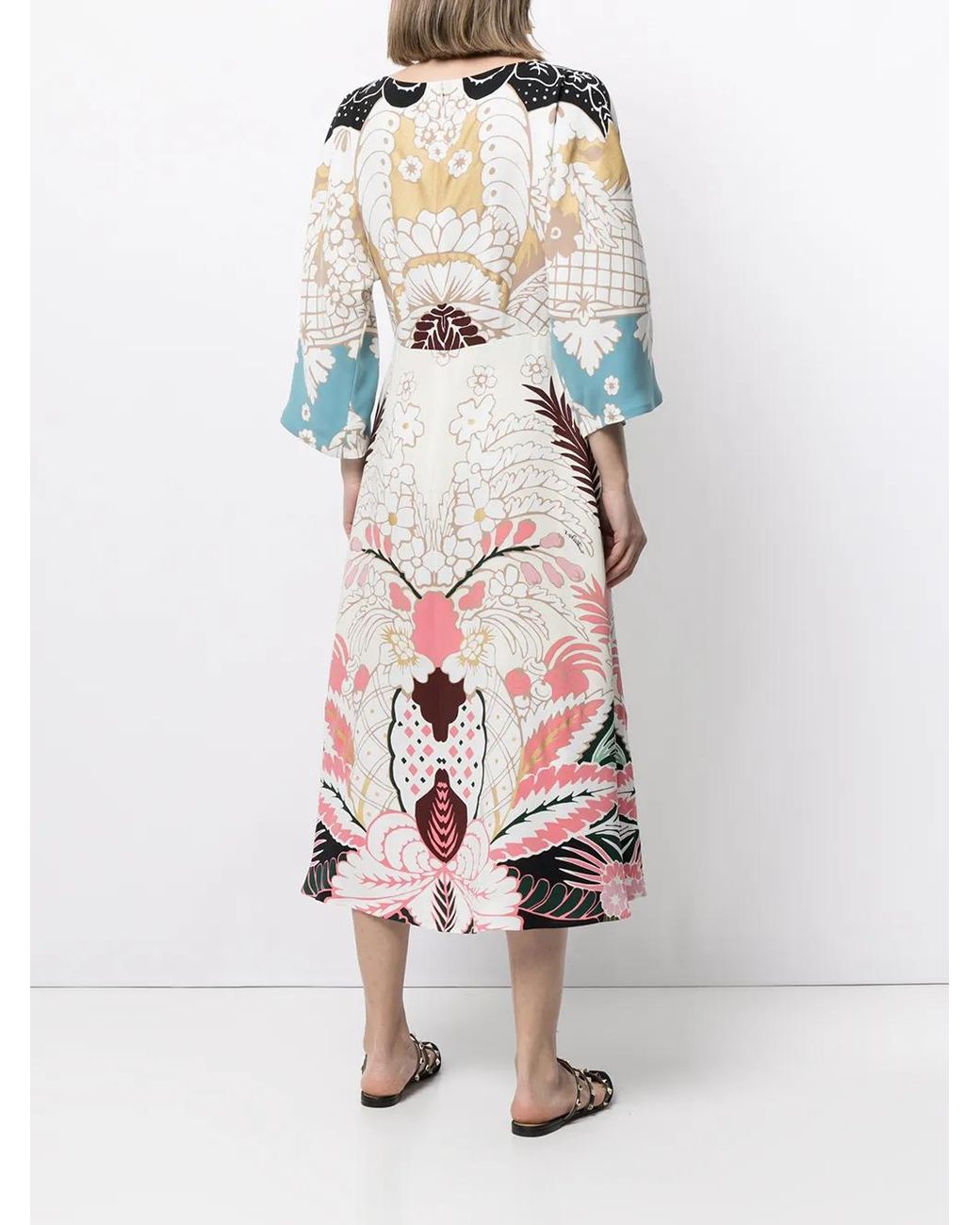 Valentino Garavani White Cady Printed Dress