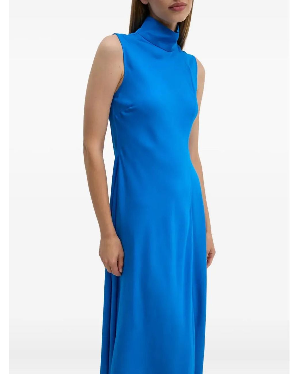 Day Birger et Mikkelsen Blue High-Neck Asymmetric Dress
