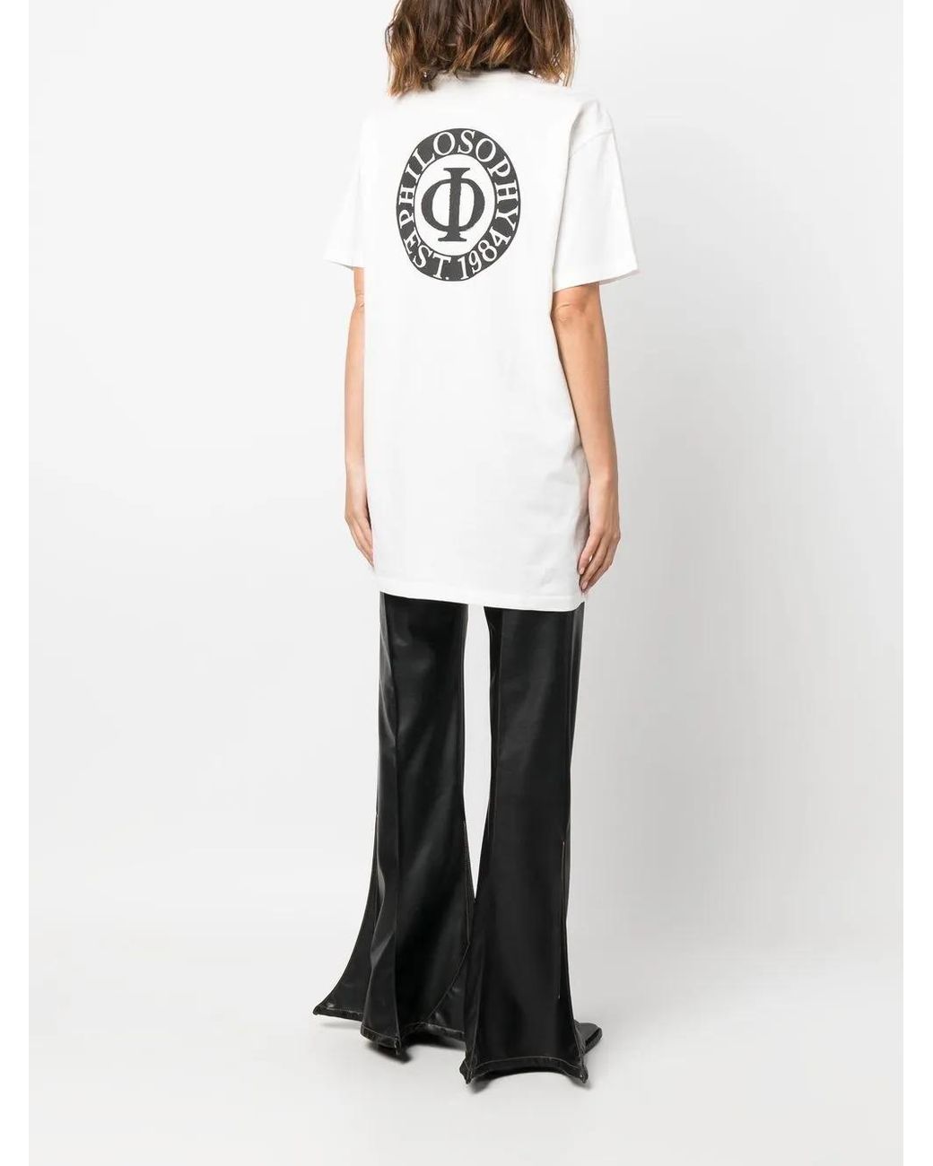Philosophy Di Lorenzo Serafini White Logo-Print Short-Sleeve T-Shirt