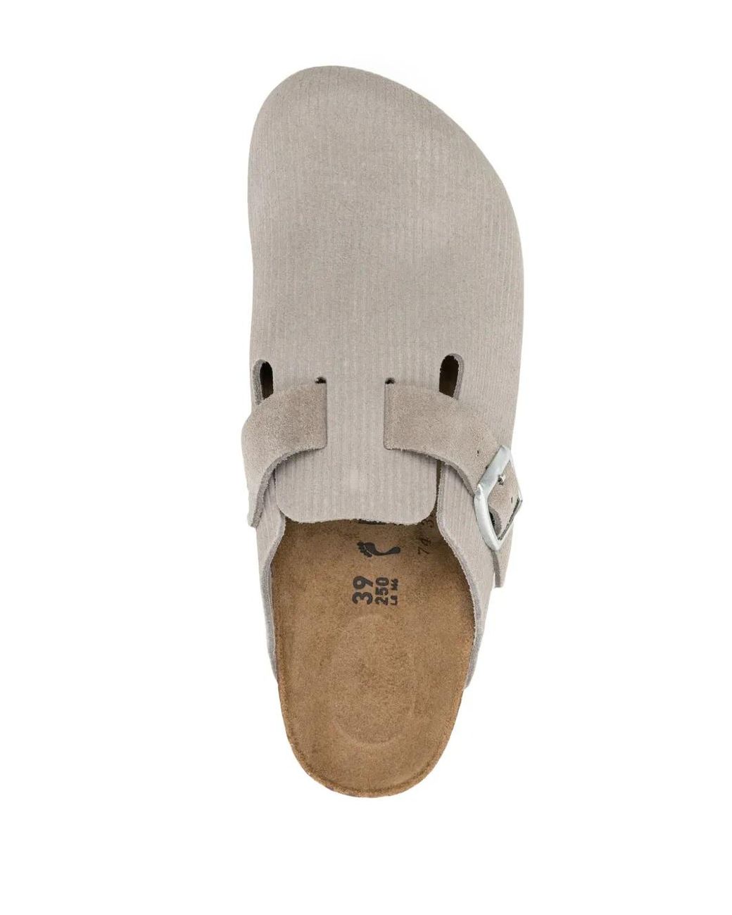 Birkenstock White Boston Embossed Suede Clogs for men