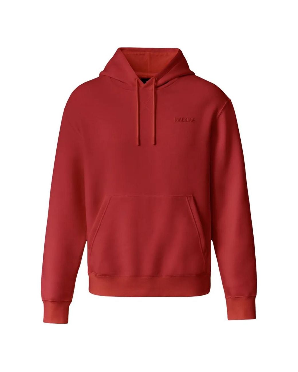 Mackage Red Kolton-Zz Logo-Debossed Hoodie for men