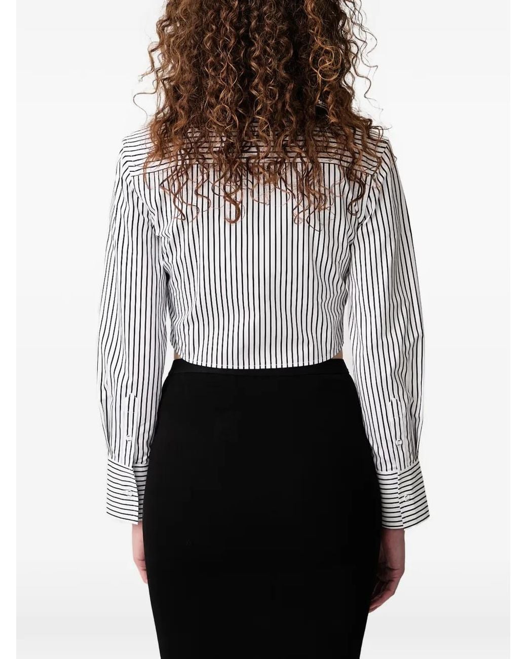 WRSTBHVR Gray Quinn Vertical-Stripe Curved-Hem Shirt