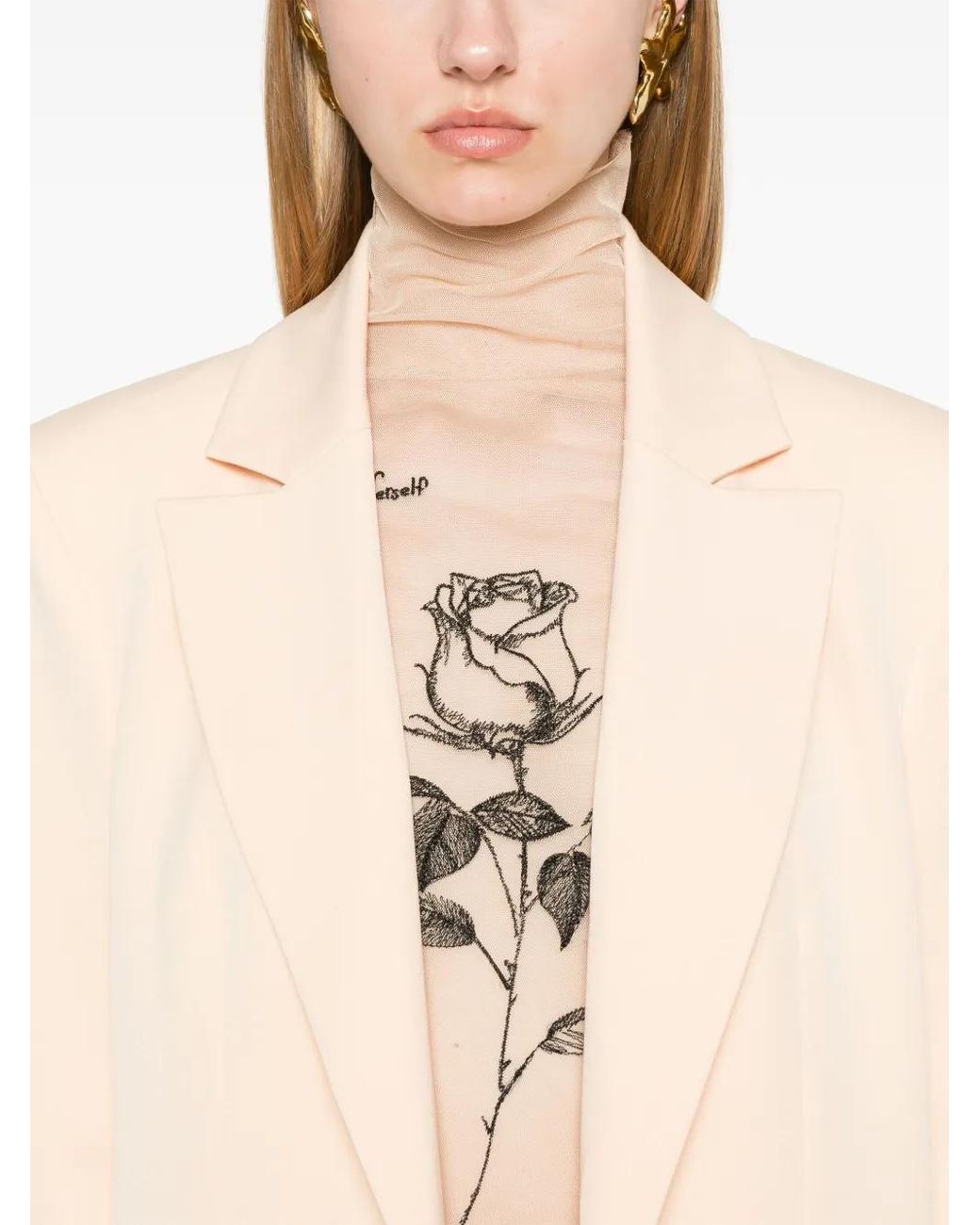 Patrizia Pepe Natural Single-Breasted Twill Coat