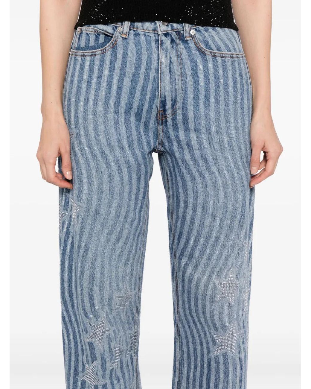 Alexander Wang Blue Star-Embellished Jeans