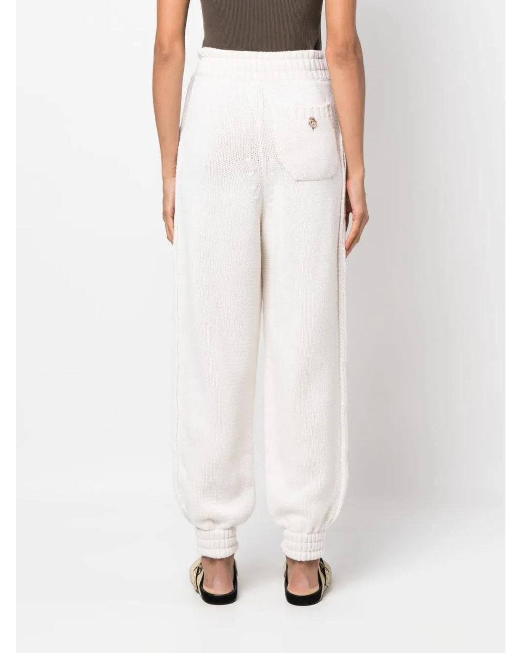 Barrie White Cashmere Knitted Trousers