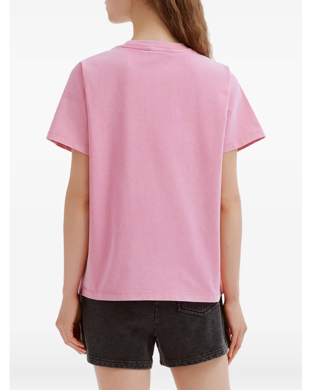 Mini Cream Pink Graphic-Print Bow-Detail T-Shirt