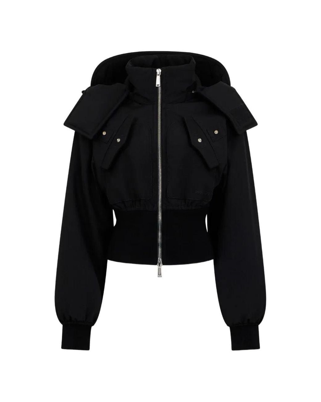 DSquared² Black Military Chic Mini Down Jacket