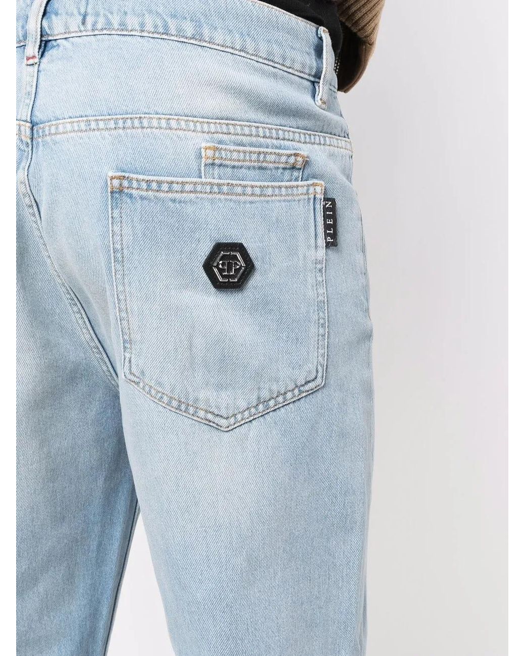 Philipp Plein Blue Iconic Carrot-Cut Jeans for men