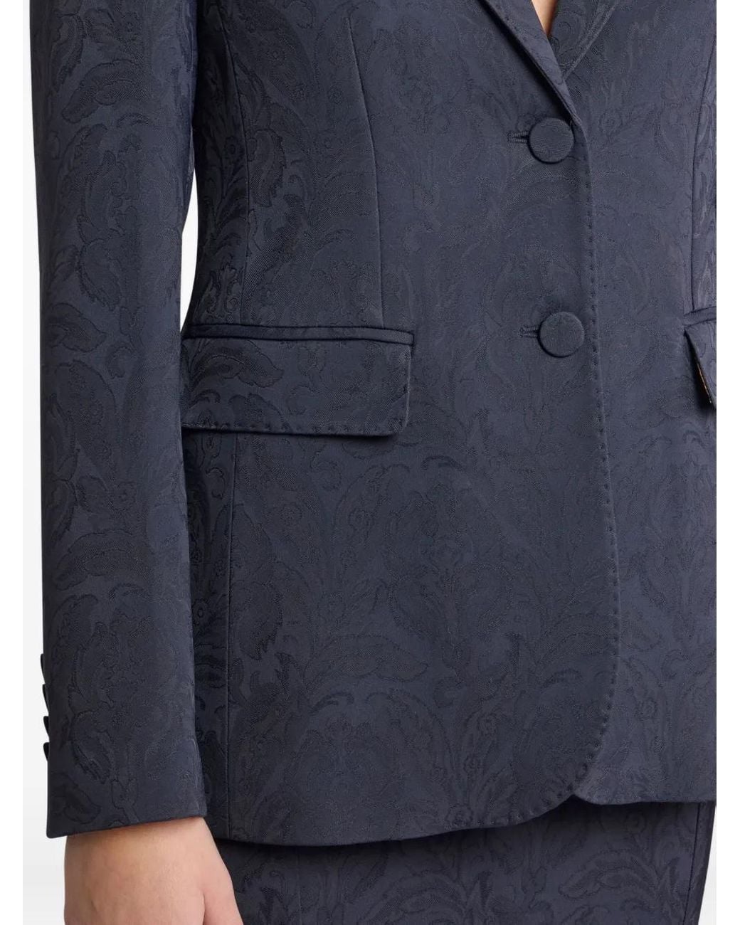 Etro Blue Paisley Print Blazer