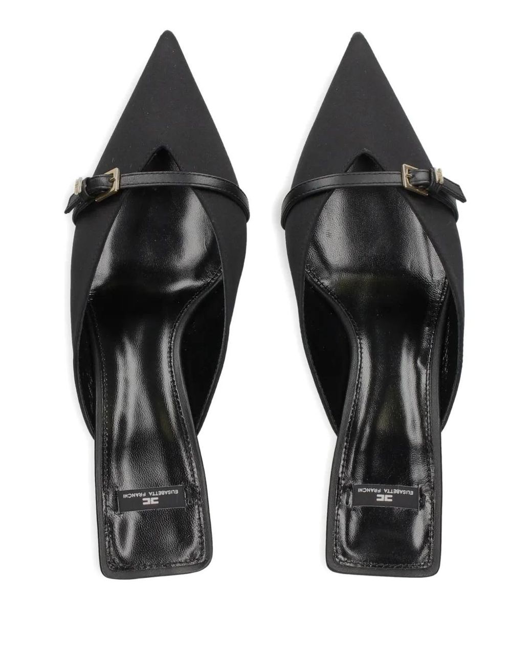 Elisabetta Franchi Black Pointed-Toe Mules