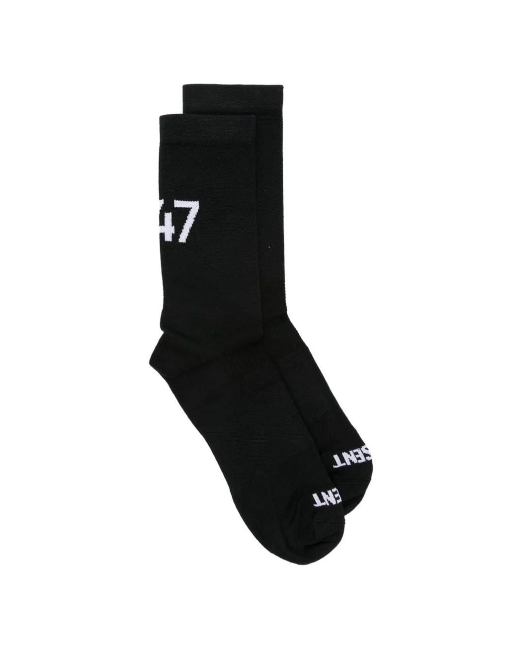 Represent Black Intarsia-Knit Logo-Print Socks for men