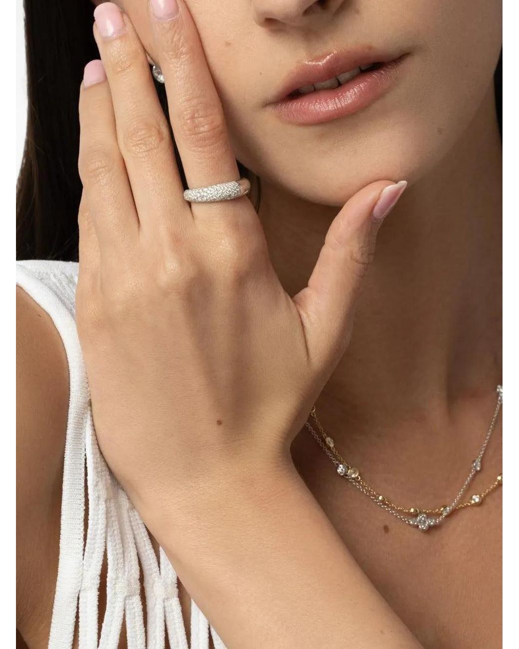 Kwiat White 18K Diamond Cobblestone Band Ring