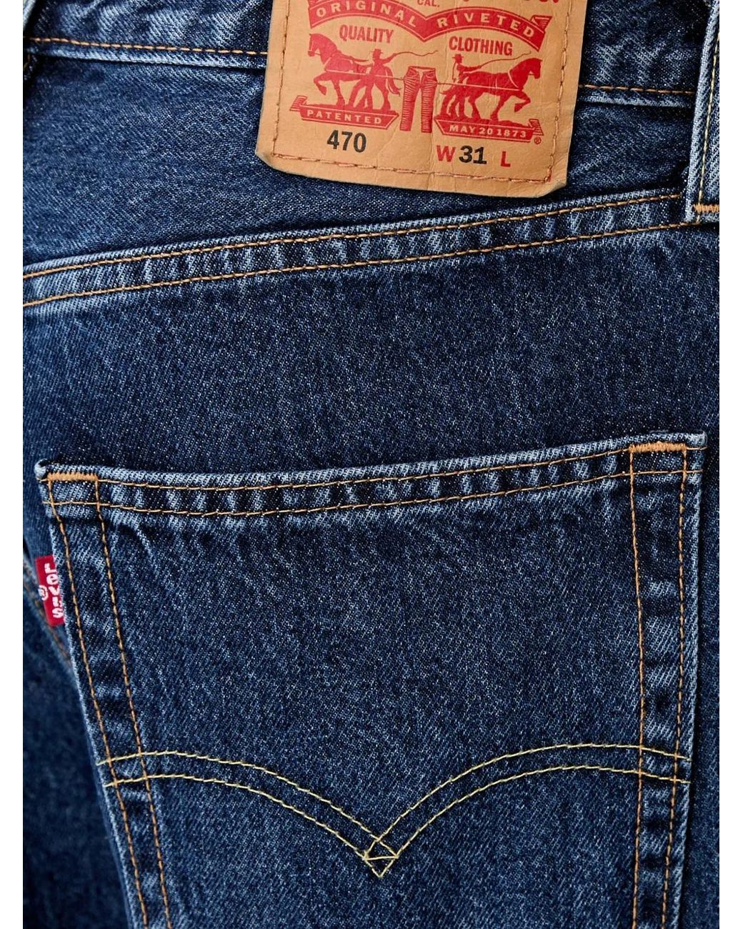Levi's Blue Short En Jean À Patch Logo 470 for men