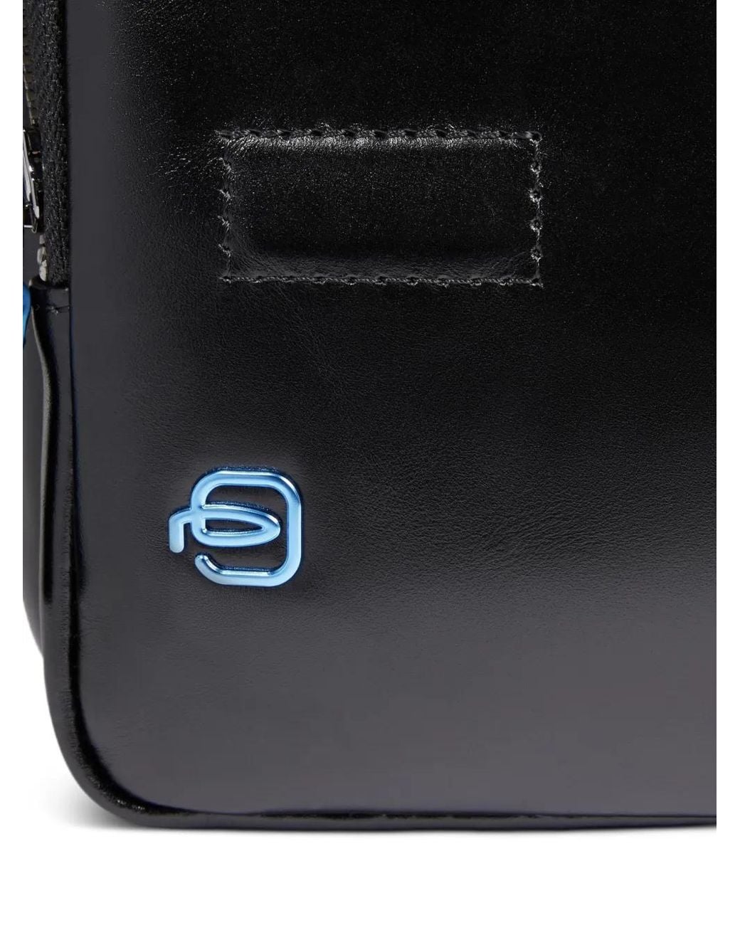 Piquadro Black Logo-Plaque Shoulder Bag for men