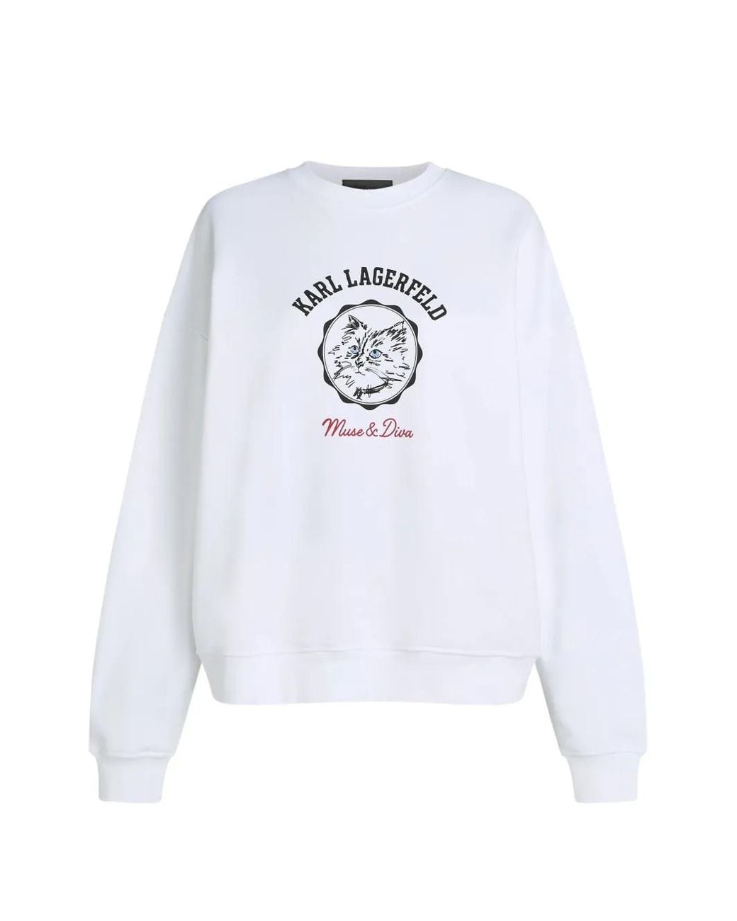 Karl Lagerfeld White Ikon Choupette Muse Sweatshirt
