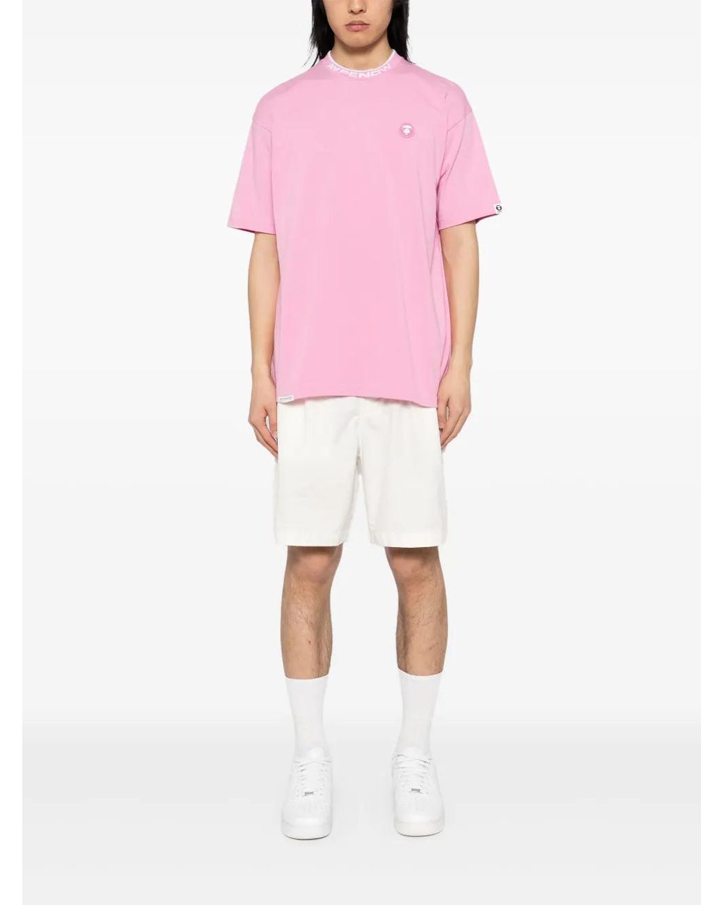 Aape By A Bathing Ape White Logo-Patch Shorts for men