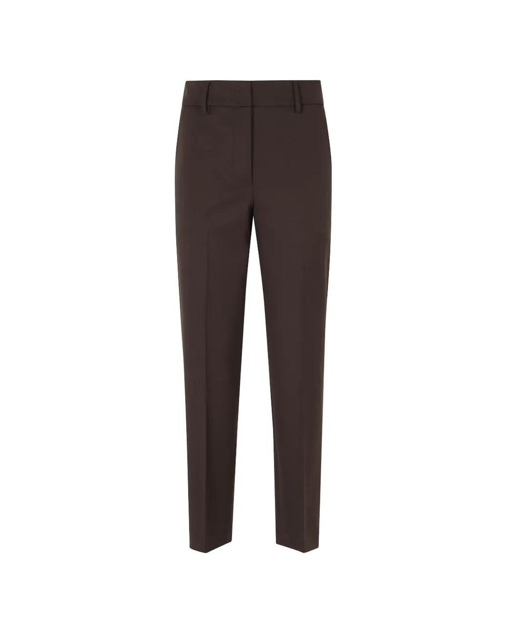 Seventy Brown Pressed-Crease Tailored Trousers