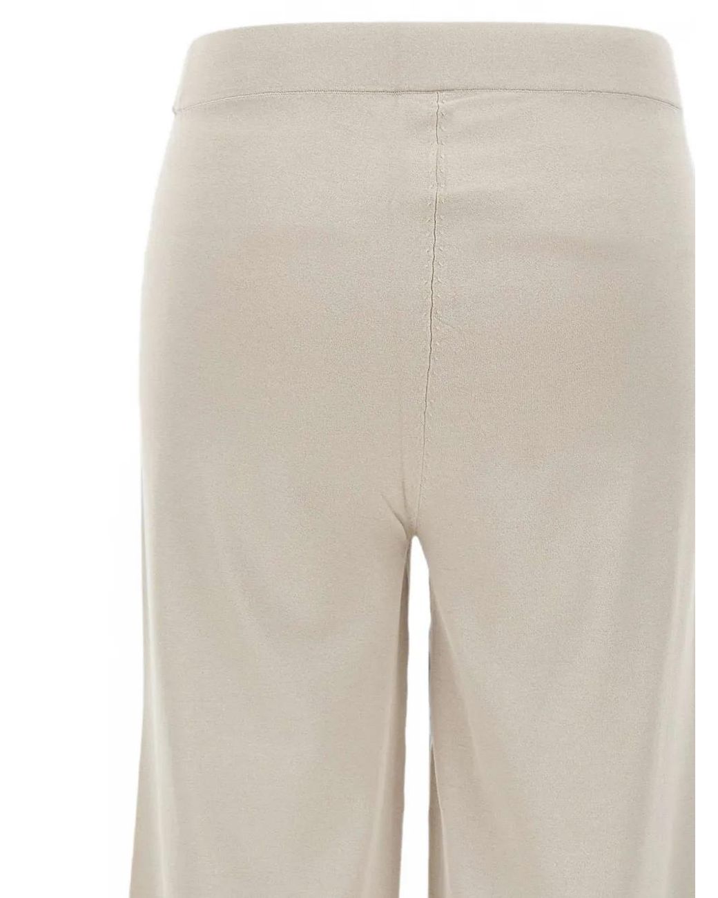 Kangra White Ribbed-Edge Palazzo Pants