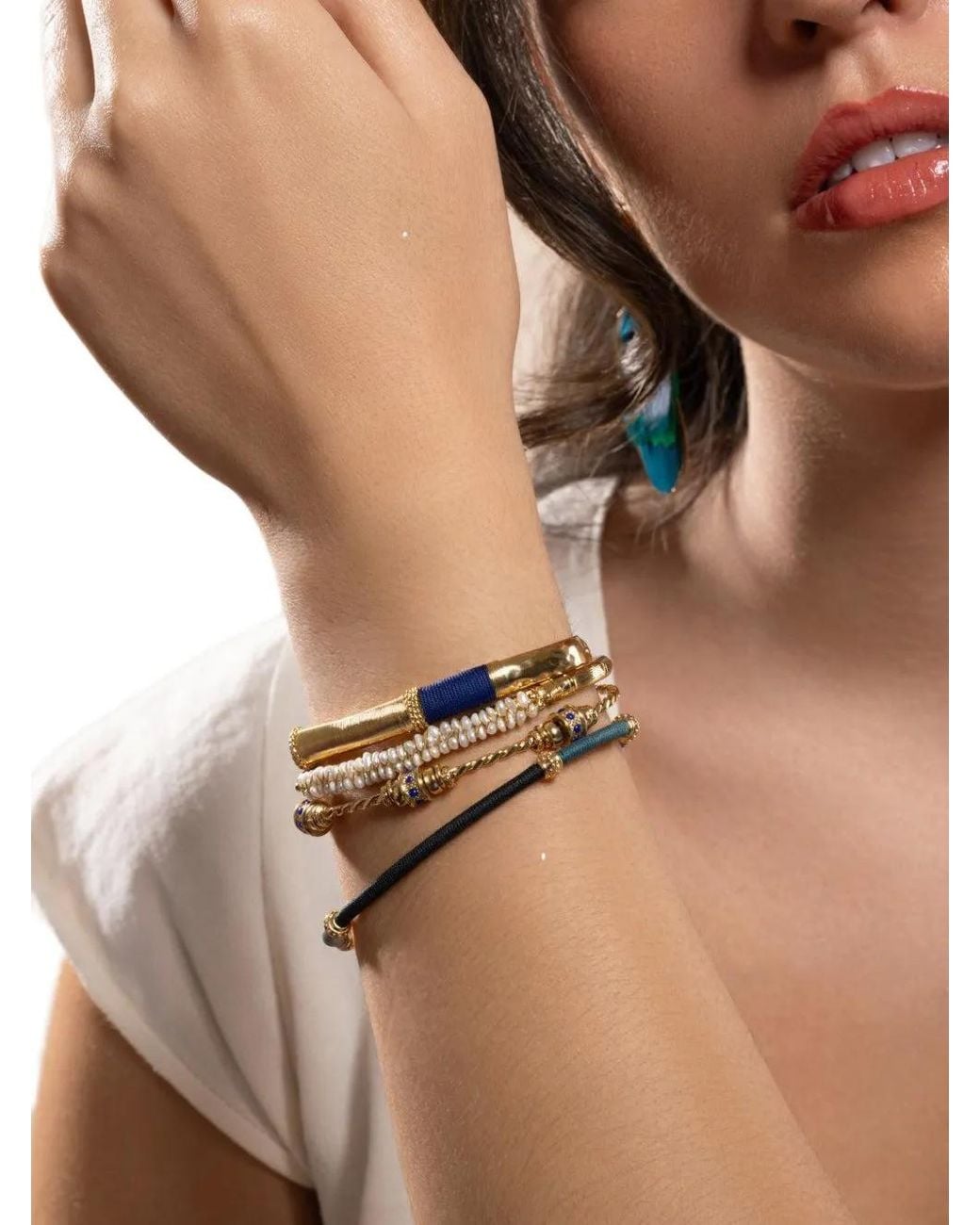 Gas Bijoux Natural Lyre Mother-Of-Pearl-Embellished Bracelet