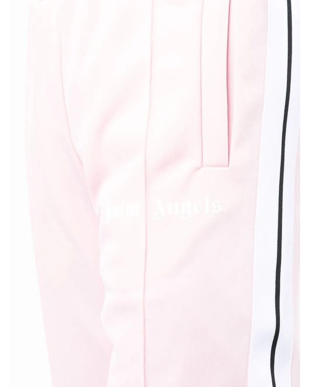 Palm Angels Pink Logo-Print Track Pants for men