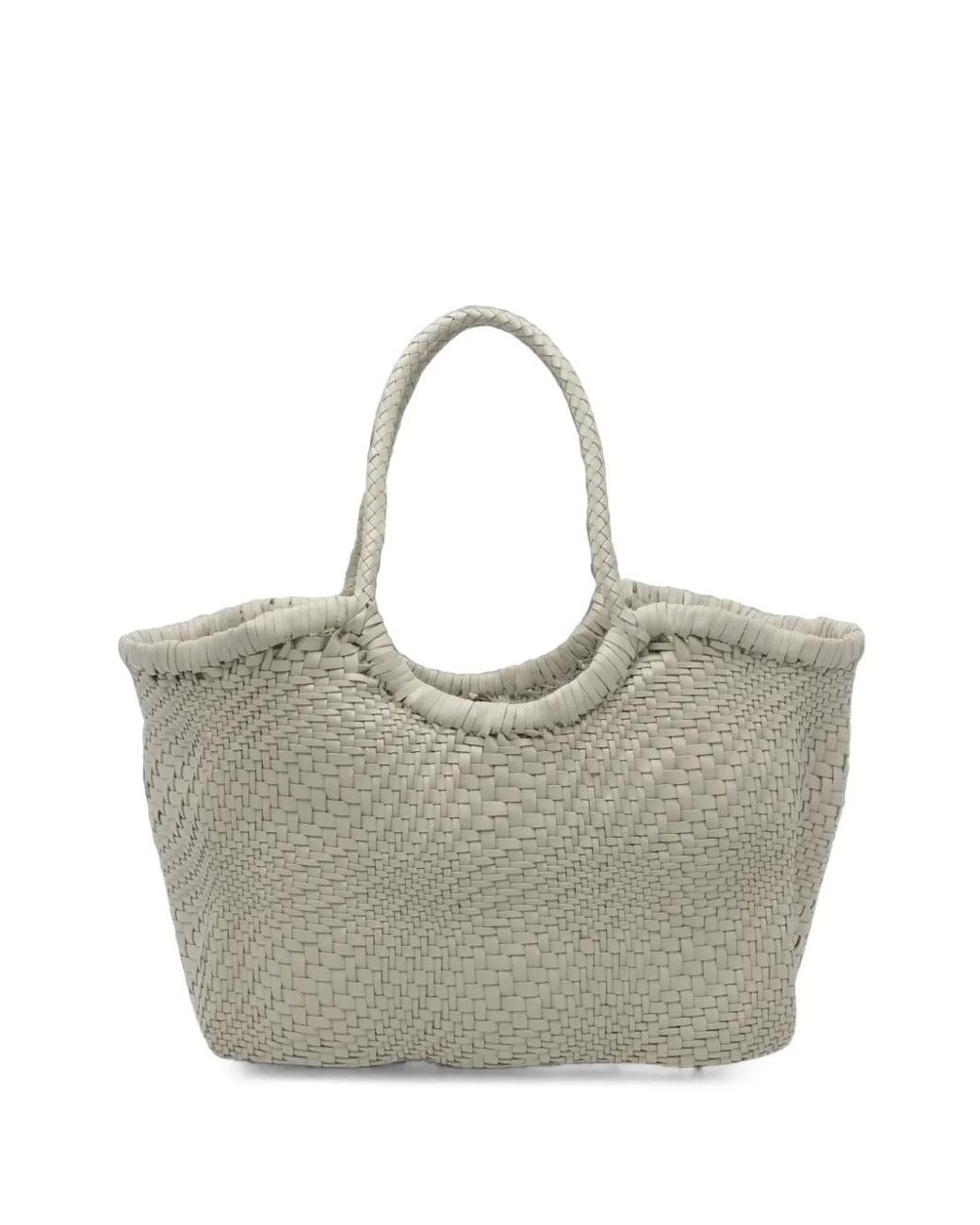 Dragon Diffusion Gray Nantucket Woven Leather Shoulder Bag