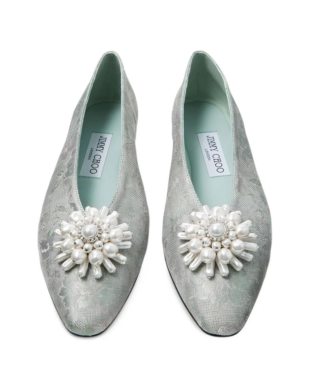 Jimmy Choo White Ines Flats Shoes