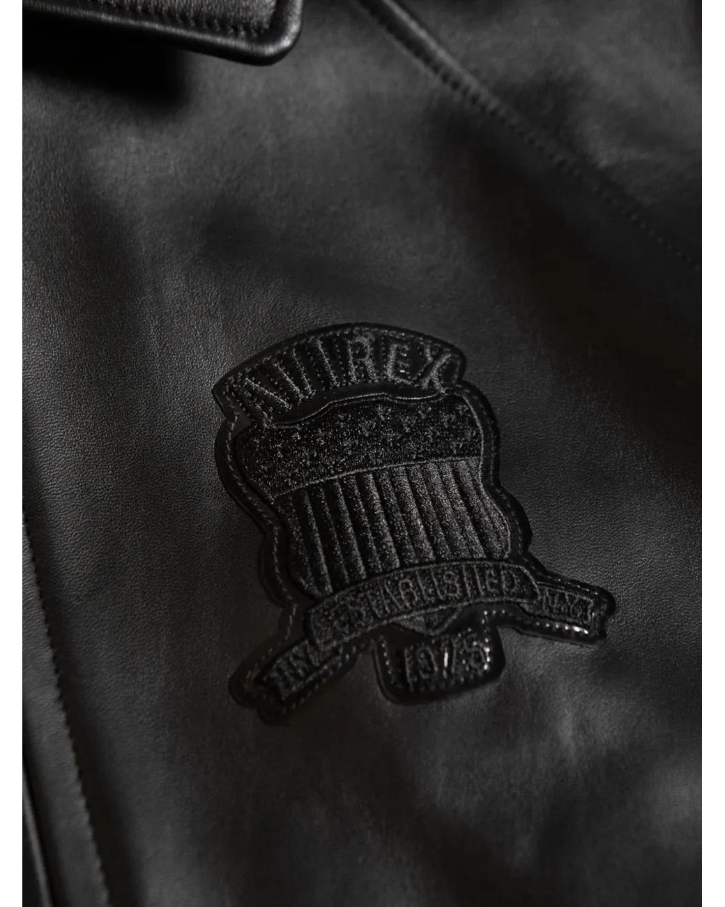 Avirex Black Appliqué Zip Jacket