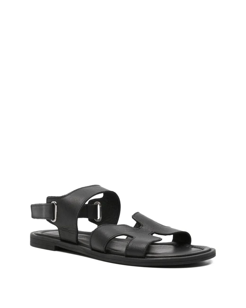 SERGIO MORETTI FIRENZE White Touch-Strap Leather Sandals