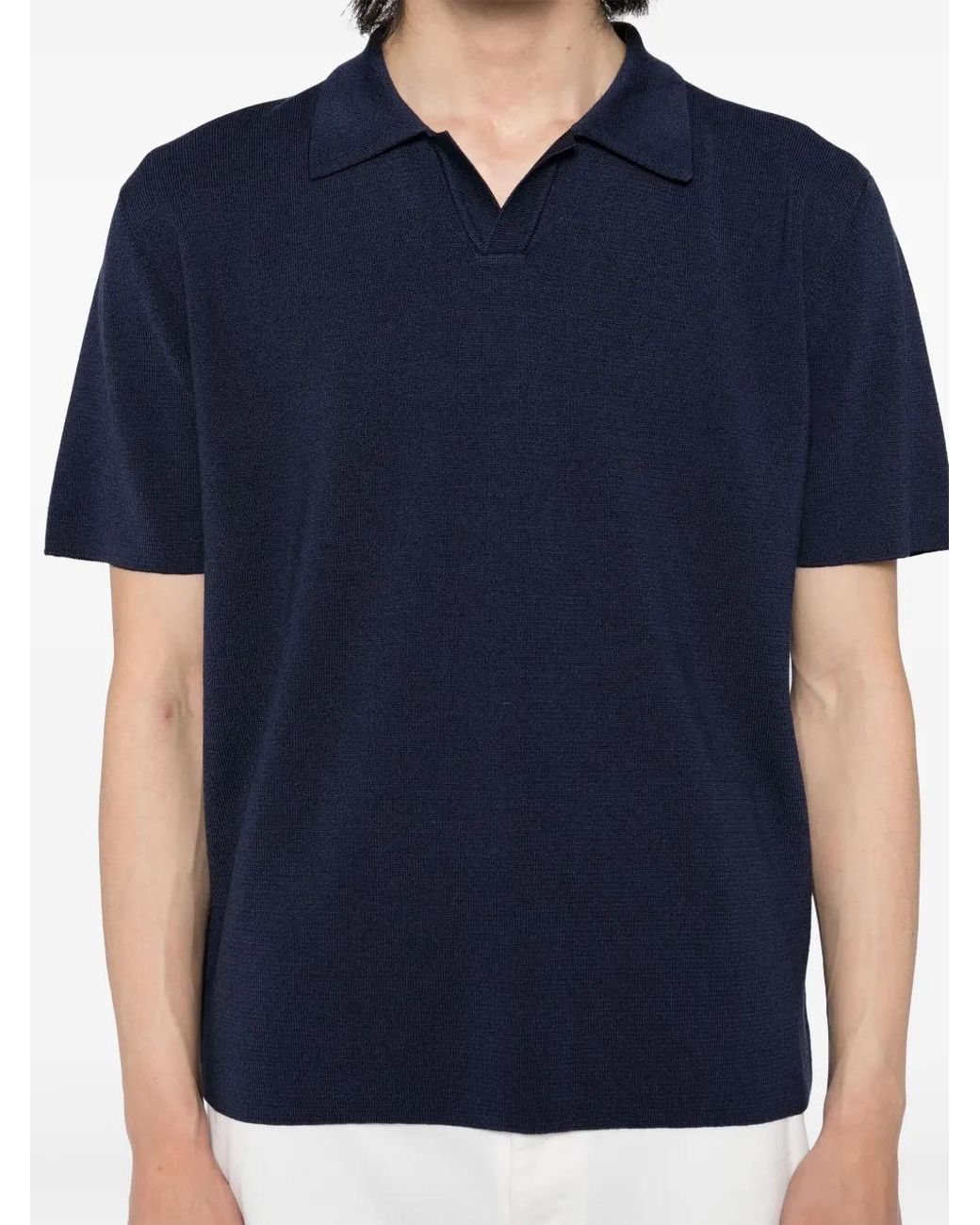 Lardini Blue Knitted Polo Shirt for men