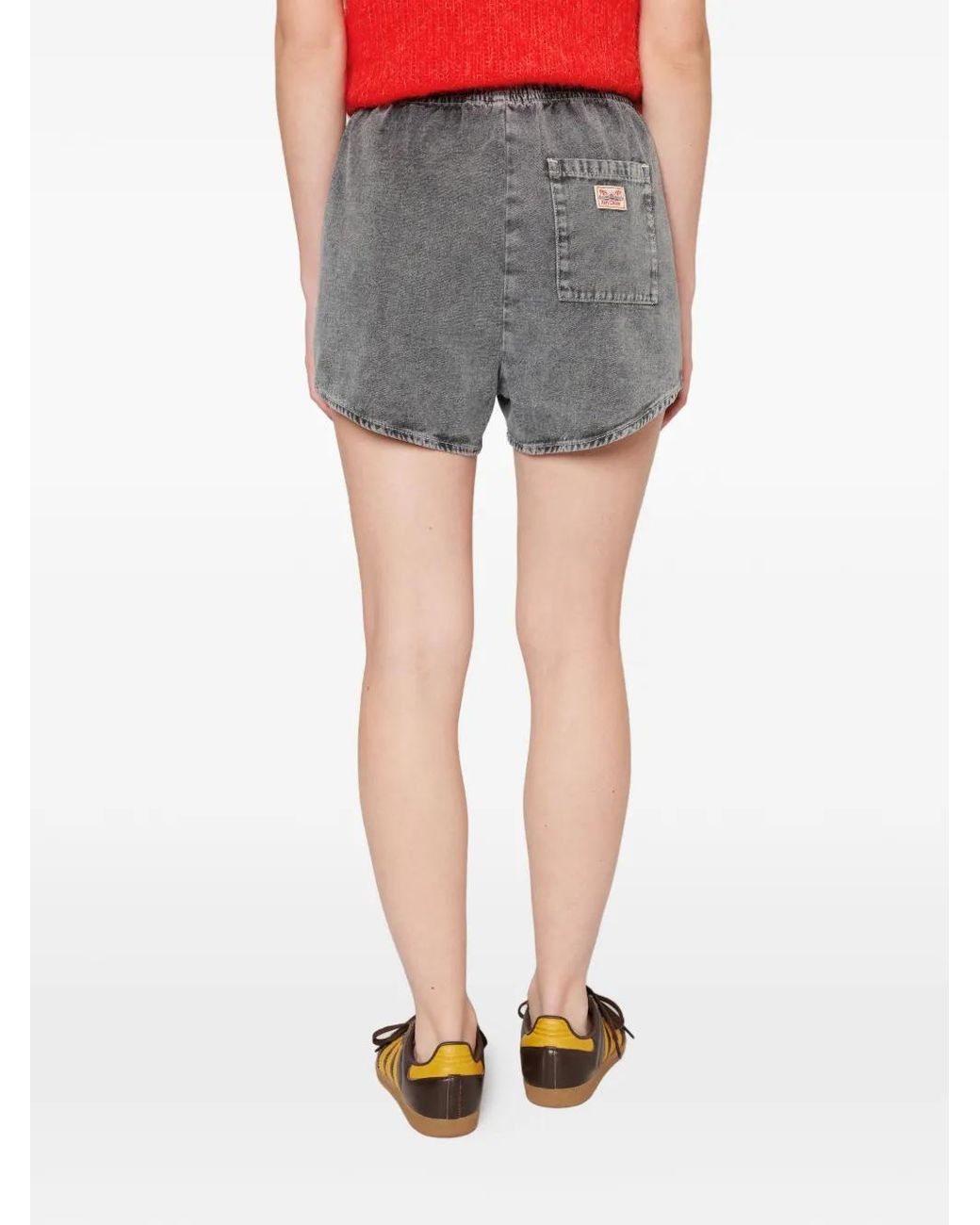 American Vintage Jazy Shorts Met Elastische Opgestikte Zak in het Gray
