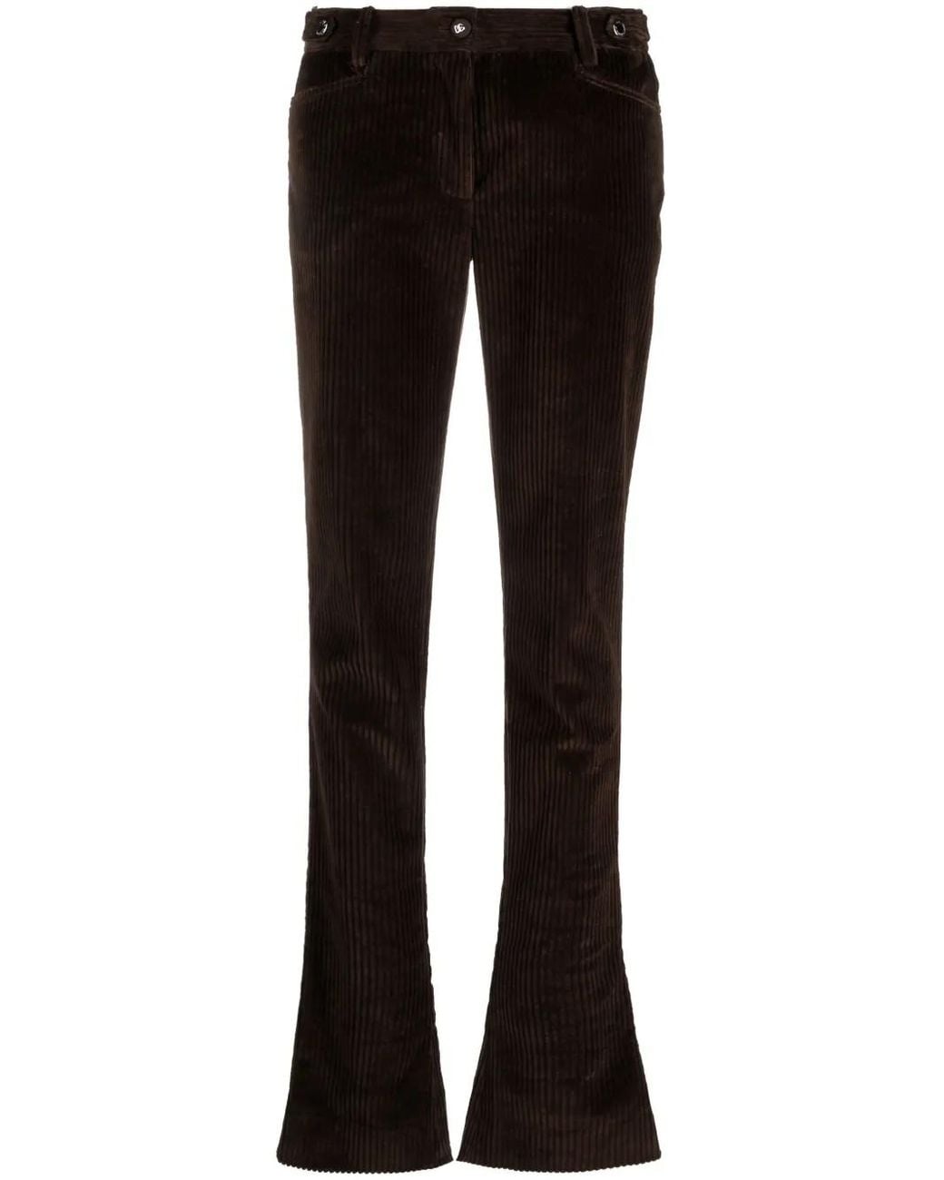 Dolce & Gabbana Black Bell-bottom Corduroy Pants