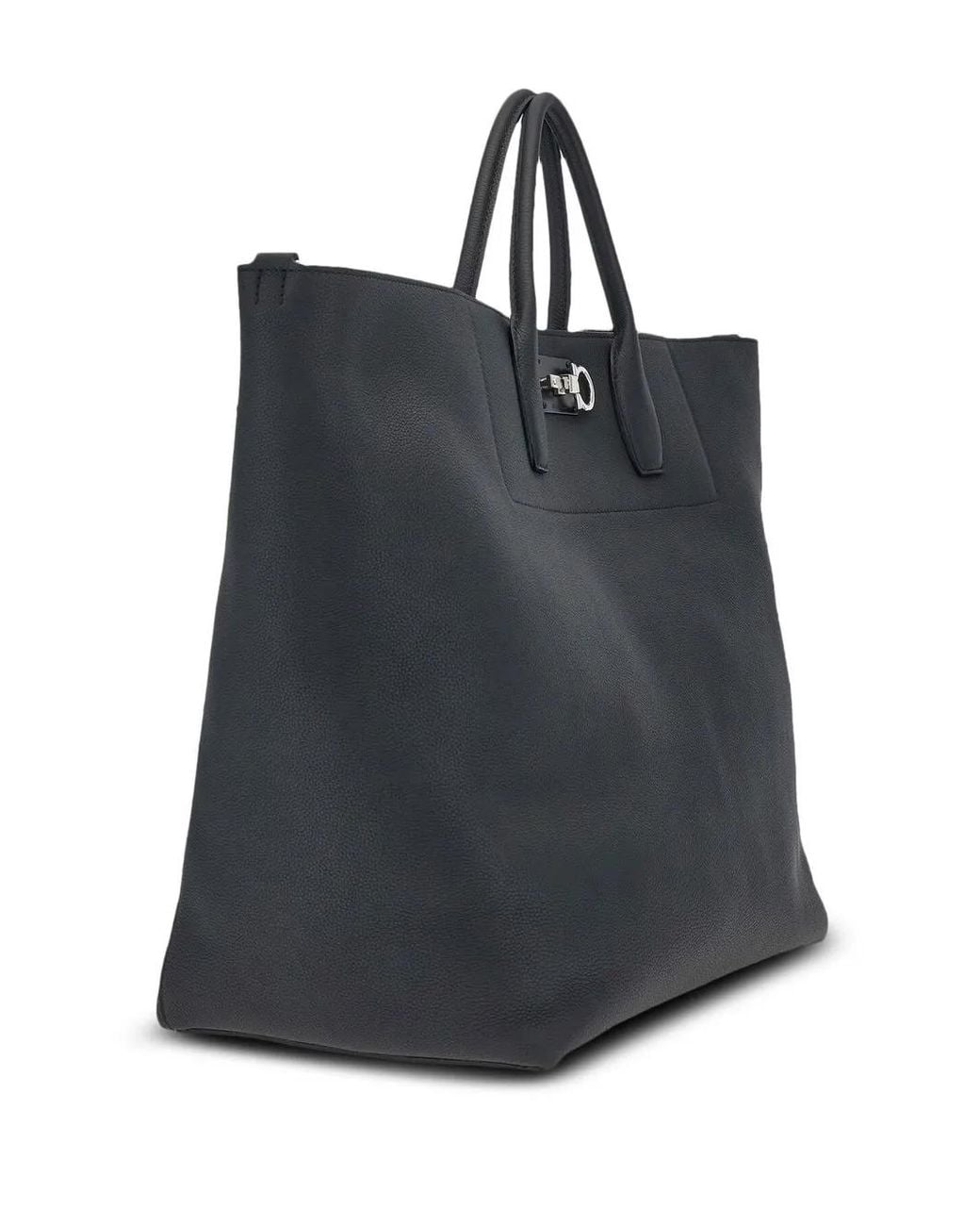 Ferragamo Black Gancini Studio Tote Bag for men