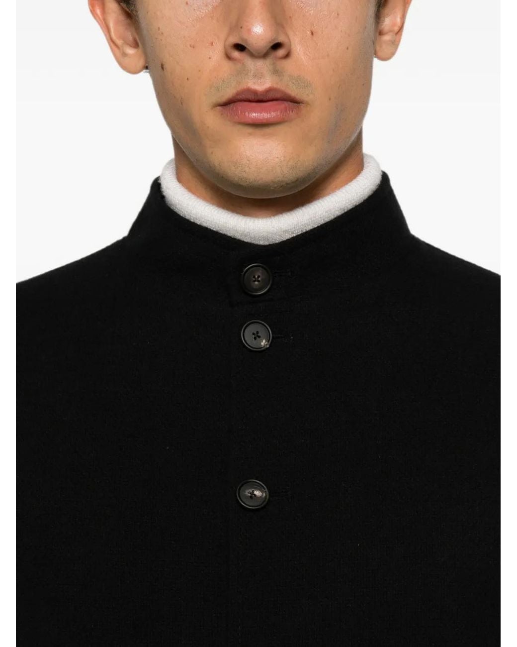 Tagliatore Black Blazer Boutonné À Col Mao for men