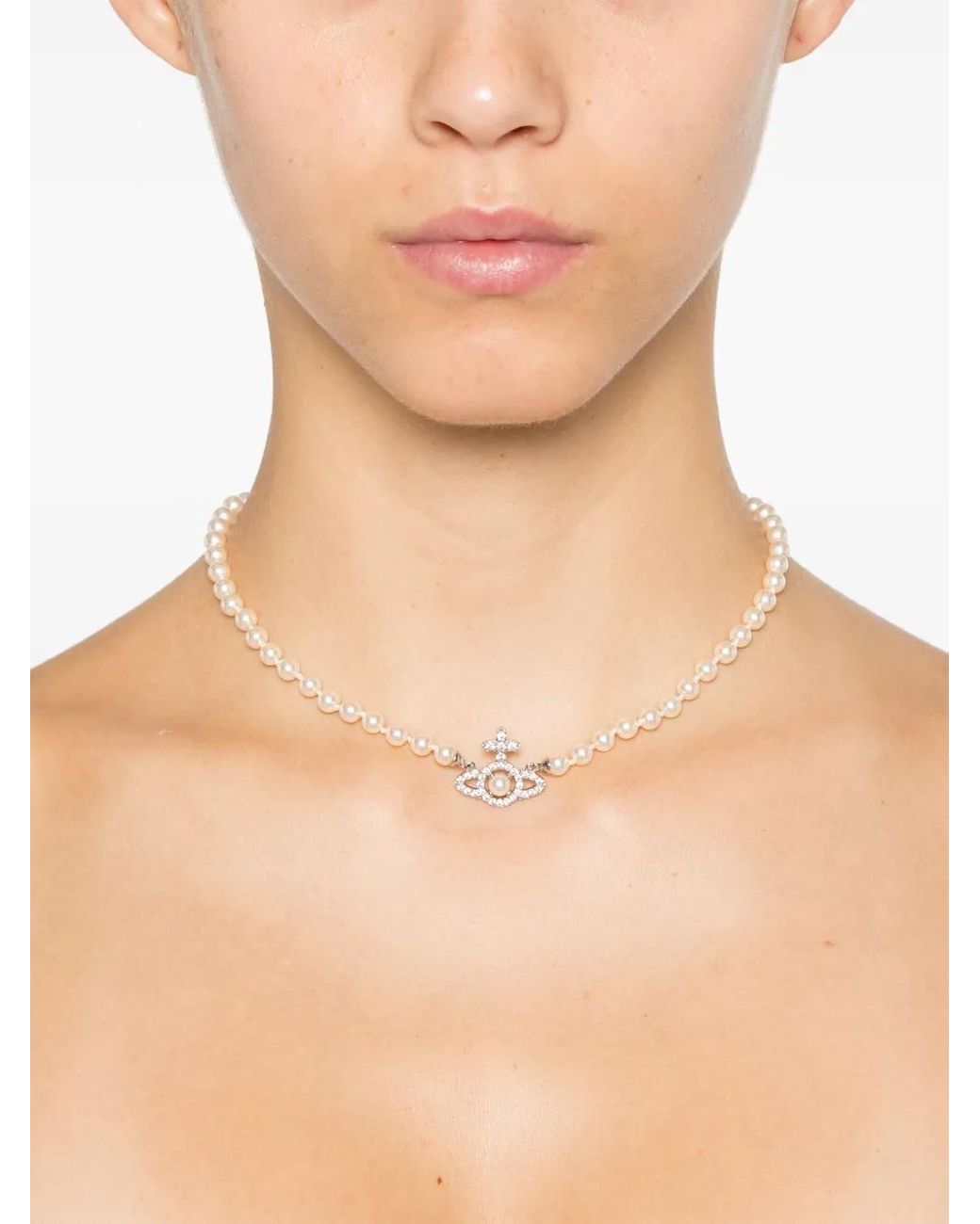 VivienneWestwood OLYMPIA PEARL ネックレス Vivienne Westwood Olympia Pearl Necklace in White | Lyst