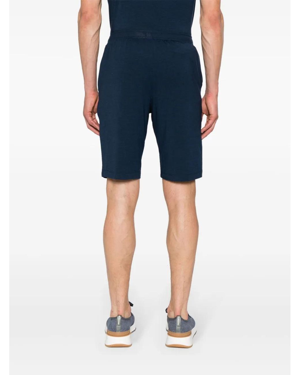 Hanro Blue Ribbed-Waist Jersey Bermuda Shorts for men