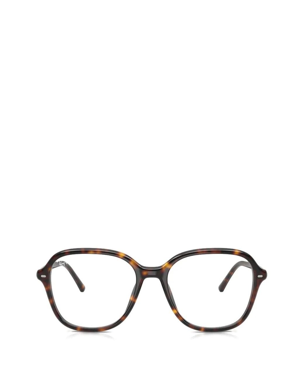 Ray-Ban Brown Rb5456 Tortoiseshell-Effect Geometric-Frame Glasses