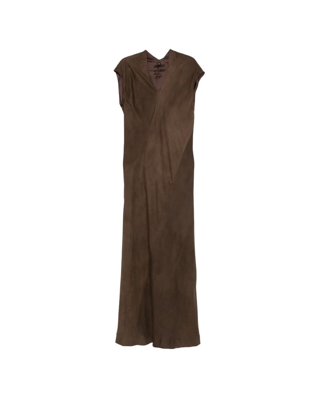 TAIGA TAKAHASHI Brown V-Neck Silk Maxi Dress